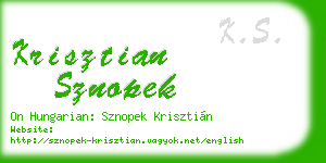 krisztian sznopek business card