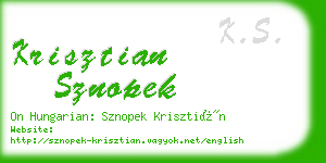 krisztian sznopek business card